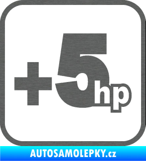 Samolepka +5hp 002 škrábaný titan