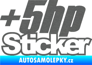 Samolepka + 5hp sticker 001 škrábaný titan