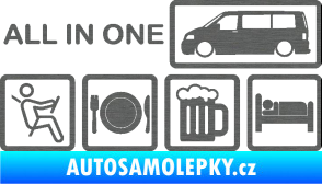 Samolepka All in one 003 nápis multifunkční vůz škrábaný titan