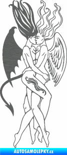 Samolepka Anděl a Démon pravá škrábaný titan