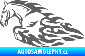 Samolepka Animal flames 008 levá kůň škrábaný titan