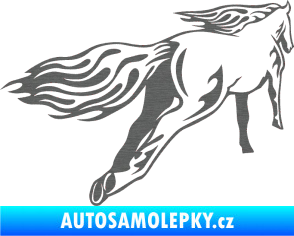 Samolepka Animal flames 009 pravá kůň škrábaný titan