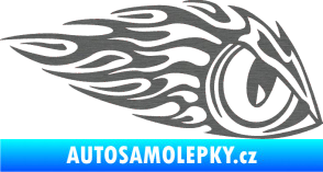 Samolepka Animal flames 016 pravá zvířecí oko škrábaný titan
