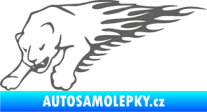 Samolepka Animal flames 020 levá puma škrábaný titan