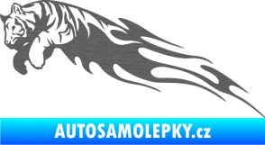 Samolepka Animal flames 022 levá tygr škrábaný titan