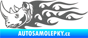 Samolepka Animal flames 025 levá nosorožec škrábaný titan