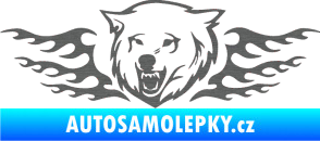 Samolepka Animal flames 034 levá  vlk škrábaný titan
