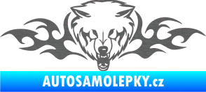 Samolepka Animal flames 038 pravá vlk škrábaný titan