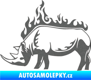 Samolepka Animal flames 049 levá nosorožec škrábaný titan