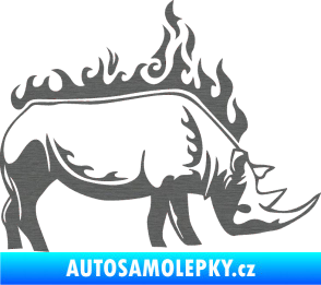 Samolepka Animal flames 049 pravá nosorožec škrábaný titan