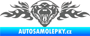 Samolepka Animal flames 058 levá vlk škrábaný titan