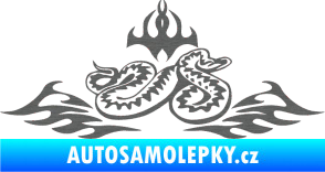 Samolepka Animal flames 070 pravá zmije škrábaný titan