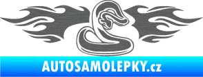 Samolepka Animal flames 072 pravá had škrábaný titan