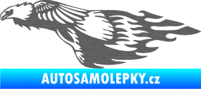 Samolepka Animal flames 076 levá orel škrábaný titan