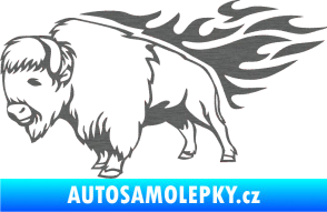Samolepka Animal flames 077 levá býk škrábaný titan