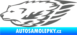 Samolepka Animal flames 078 levá  vlk škrábaný titan