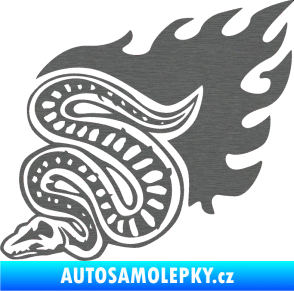 Samolepka Animal flames 086 levá had škrábaný titan