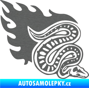 Samolepka Animal flames 086 pravá had škrábaný titan