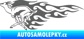 Samolepka Animal flames 092 levá antilopa škrábaný titan