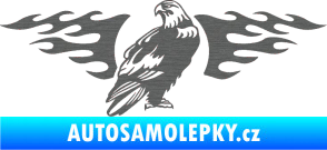 Samolepka Animal flames 094 pravá orel škrábaný titan
