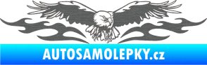 Samolepka Animal flames 100 pravá orel škrábaný titan