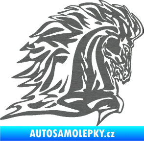 Samolepka Animal flames 101 pravá kůň škrábaný titan