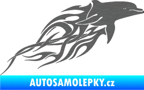Samolepka Animal flames 102 pravá delfín škrábaný titan