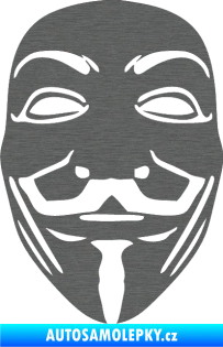 Samolepka Anonymous 001 maska škrábaný titan