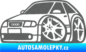 Samolepka Audi A3 karikatura levá škrábaný titan