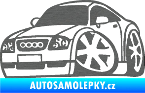 Samolepka Audi TT karikatura levá škrábaný titan