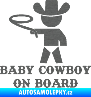Samolepka Baby cowboy on board levá škrábaný titan