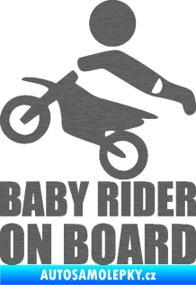 Samolepka Baby rider on board levá škrábaný titan