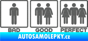 Samolepka Bad good perfect 002 nápis škrábaný titan