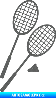 Samolepka Badminton rakety pravá škrábaný titan