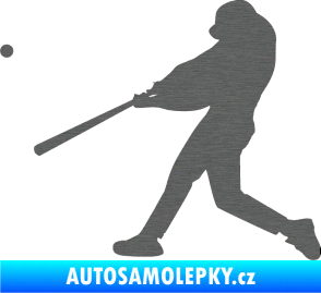 Samolepka Baseball 001 levá škrábaný titan