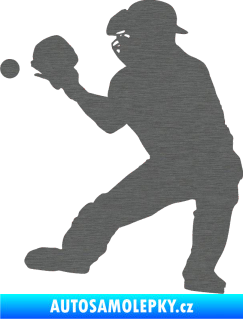 Samolepka Baseball 007 levá škrábaný titan