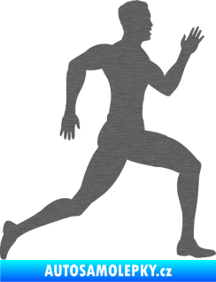 Samolepka Běžec 003 pravá škrábaný titan