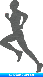 Samolepka Běžec 004 levá škrábaný titan