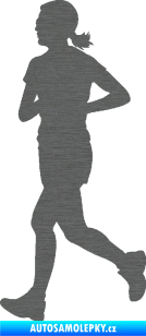 Samolepka Běžkyně 001 levá jogging škrábaný titan