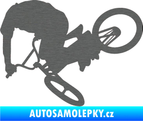 Samolepka Biker 001 levá škrábaný titan