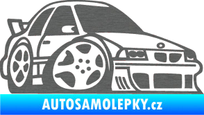 Samolepka BMW e30 karikatura pravá škrábaný titan