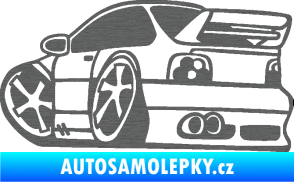 Samolepka BMW e46 karikatura levá škrábaný titan