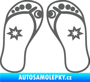 Samolepka Botičky 001 plážové žabky škrábaný titan