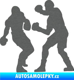 Samolepka Boxeři 001 levá škrábaný titan