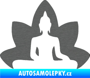 Samolepka Budha 003 pravá  škrábaný titan
