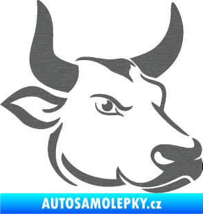 Samolepka Býk 009 pravá škrábaný titan