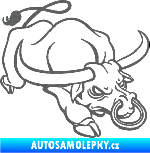 Samolepka Býk 014 pravá rozzuřený škrábaný titan