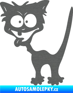 Samolepka Crazy cat levá bláznivá kočka škrábaný titan