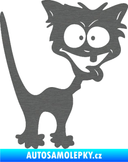 Samolepka Crazy cat pravá bláznivá kočka škrábaný titan
