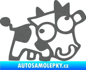 Samolepka Crazy cow pravá škrábaný titan